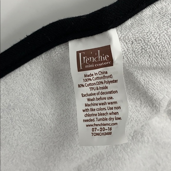 Frenchie Mini Couture Tuxedo Adult Bib NWT - Picture 4 of 8